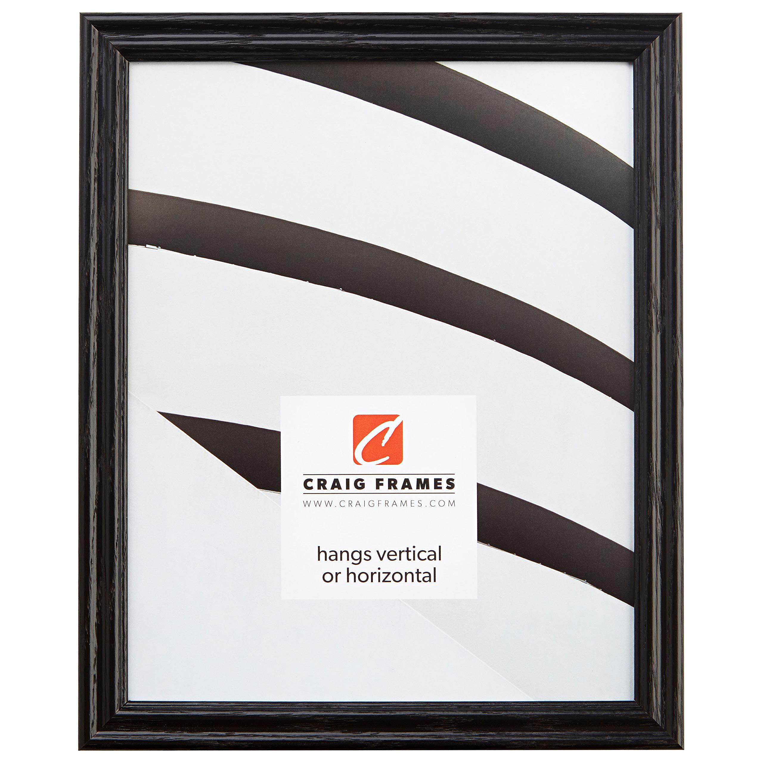 Craig Frames 200ASHBK 24 by 24-Inch Picture Frame, Wood Grain Finish, 0.75-Inch Wide, Black