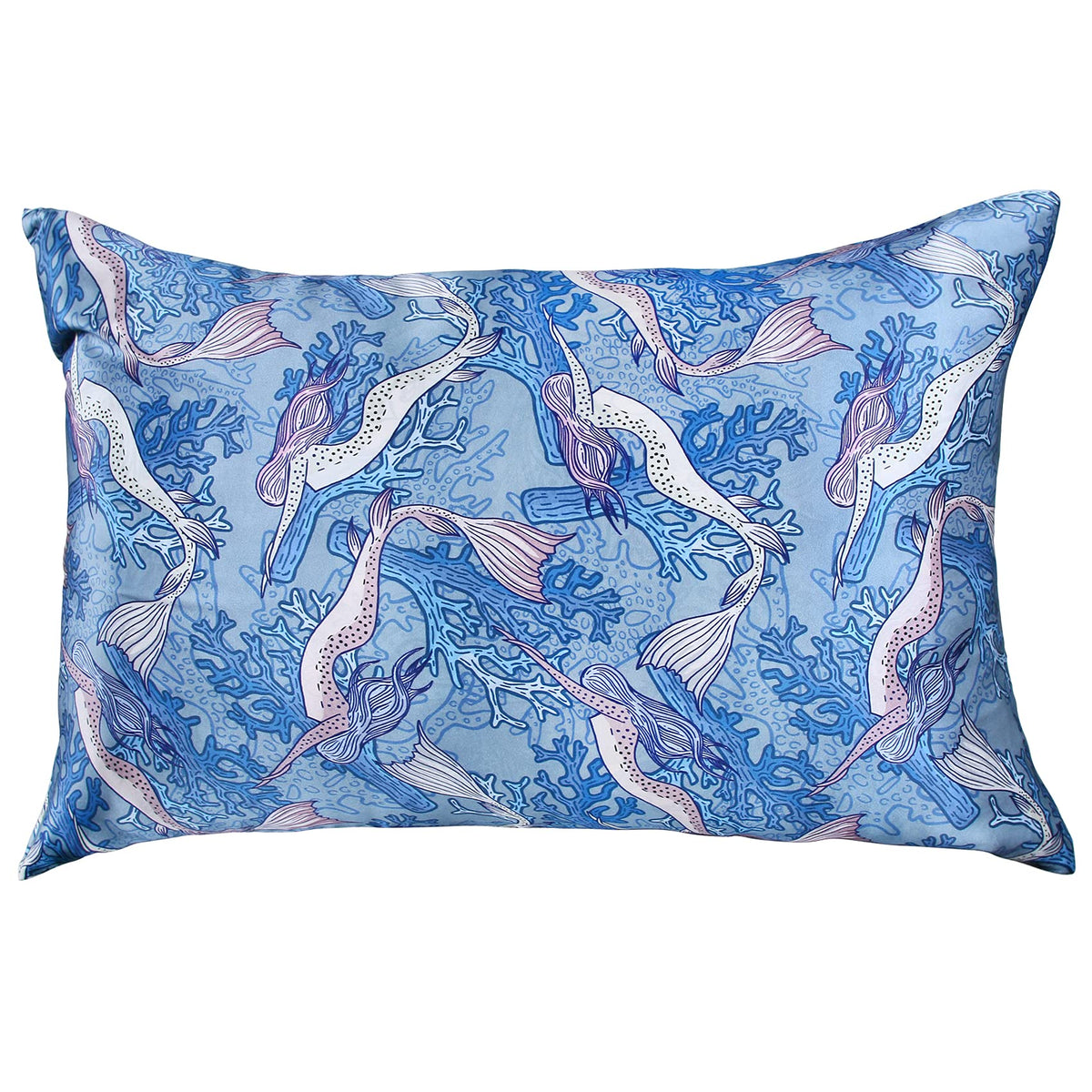 Mansphil Mermaid Print 100% Silk Pillowcase King Size, Ocean Elves Pattern, 23 Momme Silk Pillow Cases Cover For Hair And Skin Z