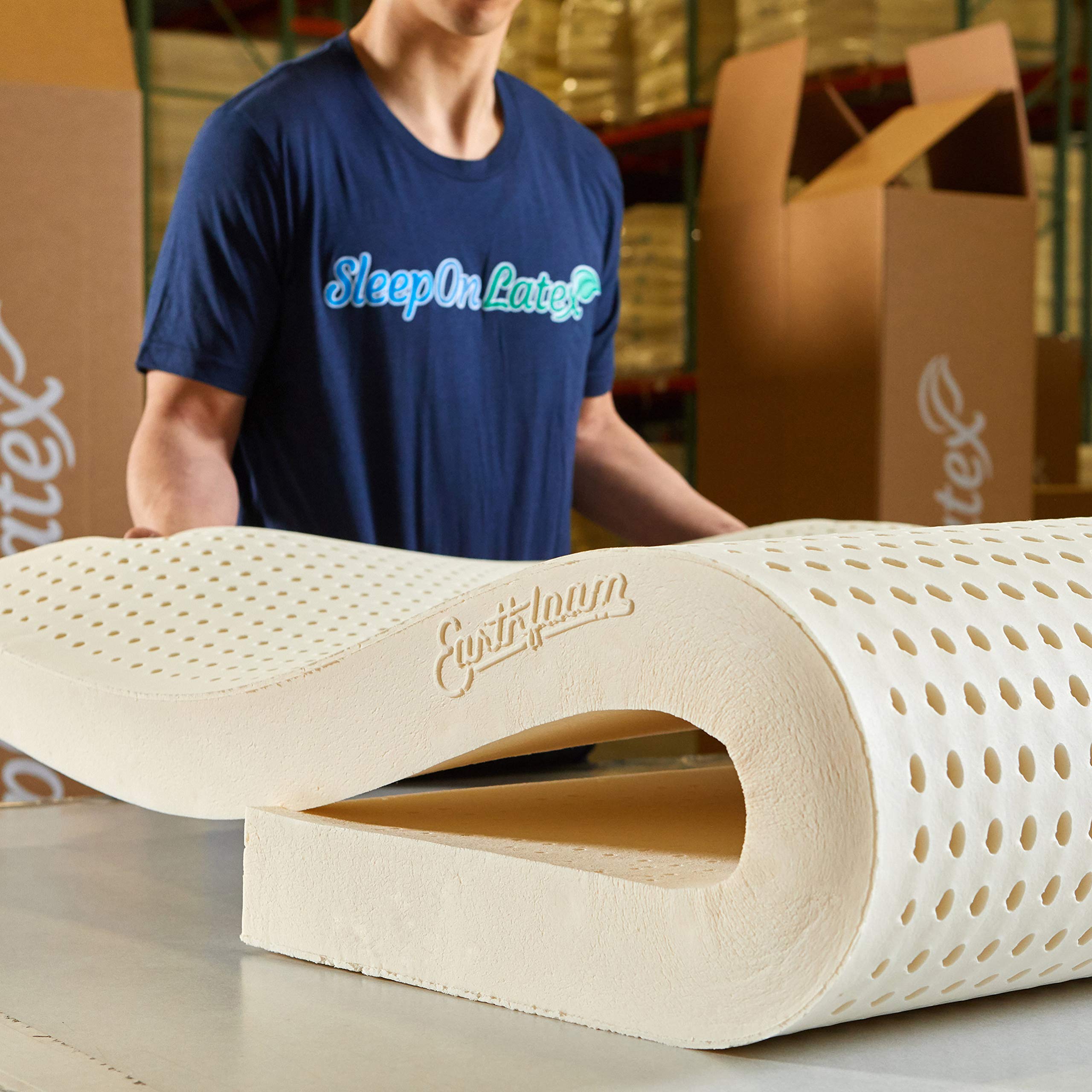 Sleep On Latex Pure Green Natural Latex Mattress Topper - 1 Inch Twin Size - Medium Firmness - GOLS Certified Organic