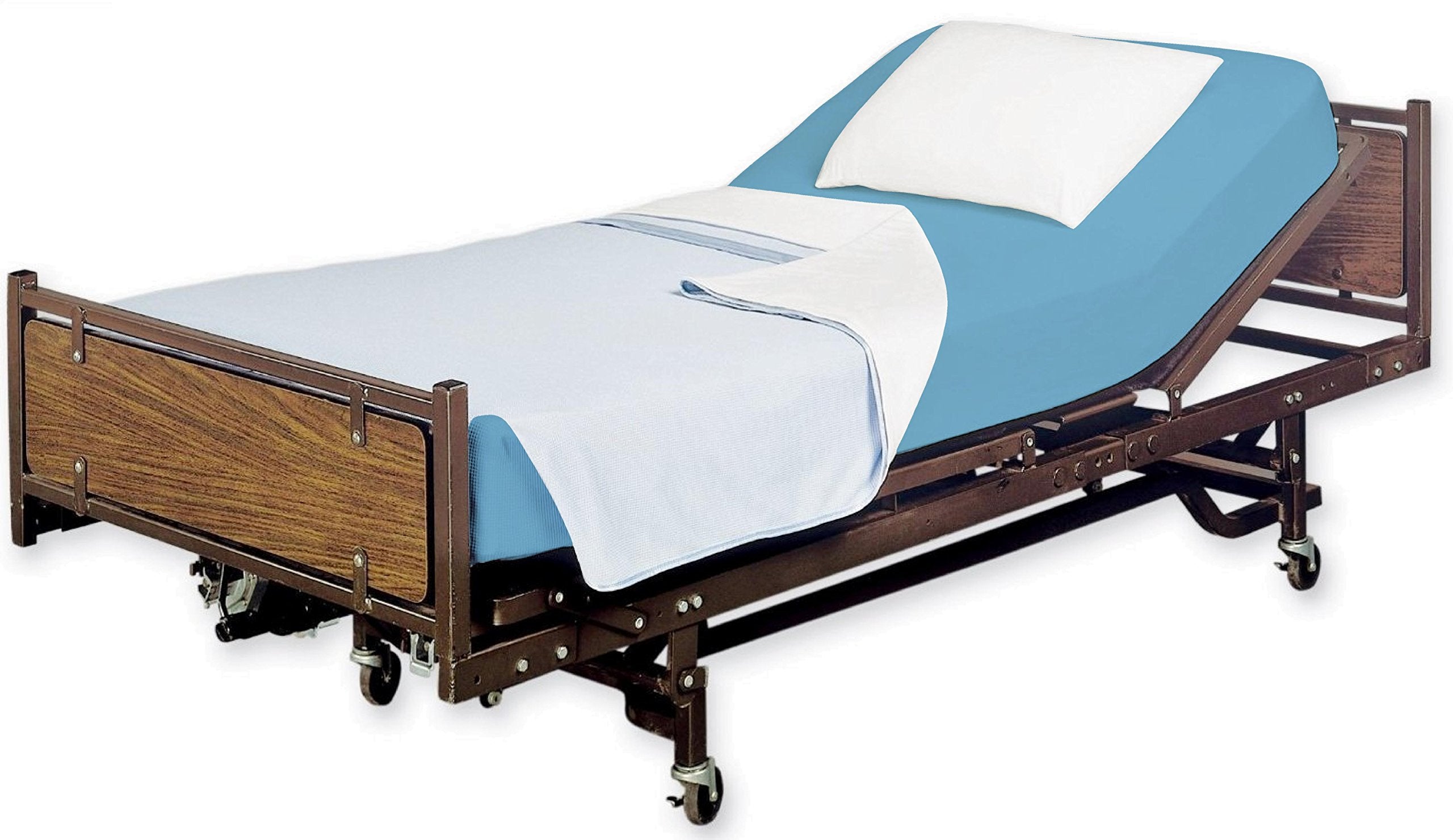 Crescent Bedding Hospital Twin Extra Long 100% Cotton Jersey Sheet Set - Soft And Comfy Twin Xl (Twin Xl, Light Blue)