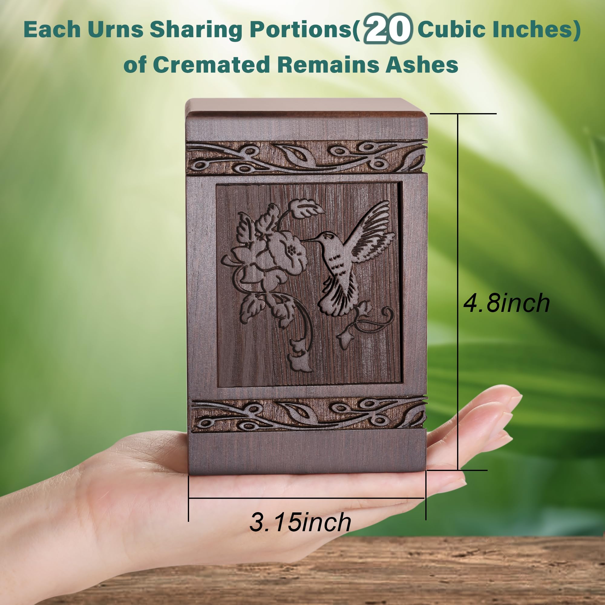 Cremation Urns For Human Ashes Adult Male Female, Wooden Hummingbird Urns Box And Casket For Ashes Men Women Child, Pets Cat Dog