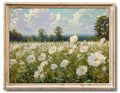 RETRART Vintage White Wildflower Field Wall Art Botanical Landscape Print, Floral Wall Art for Farmhouse, Cottage, Living Room, 