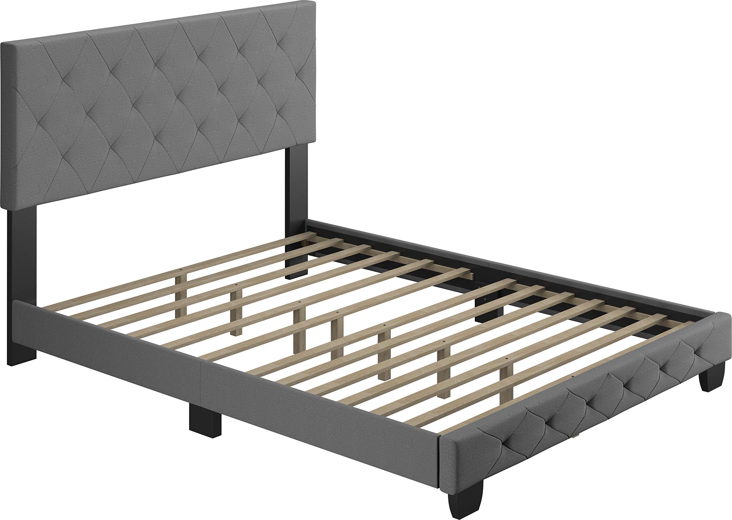 Boyd Sleep Chloe Upholstered Button Tufted Platform Bed Frame - Thumbnail 3