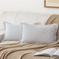 YEENAASY Striped Farmhouse Throw Pillow Covers 12X20 Set of 2 Boho Pillow Cover with Fringe Tassel Chic Cotton Decorative Pillow