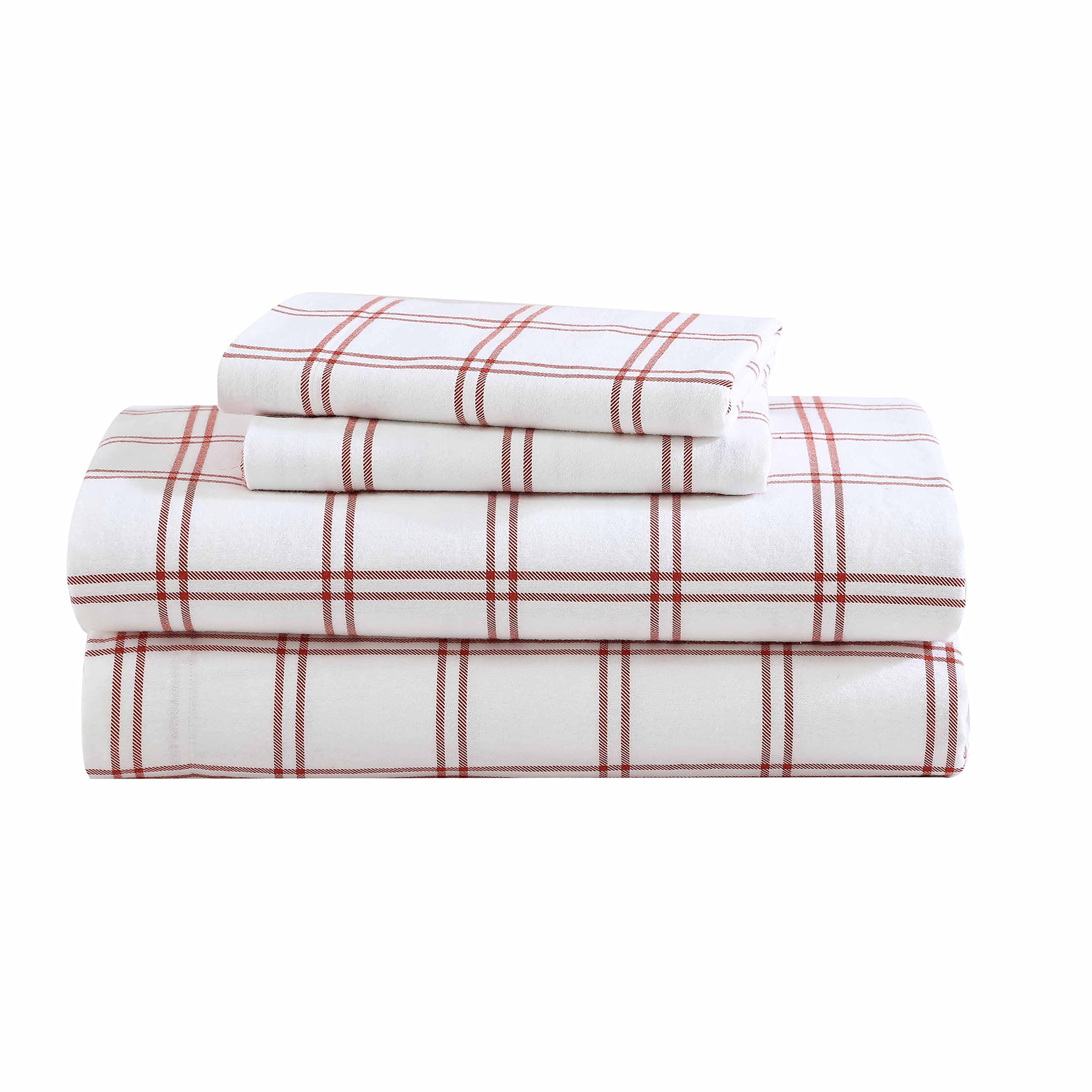 Eddie Bauer- Queen Sheet Set, Cotton Flannel Bedding Set,4 Pcs, Brushed For Extra Softness, Cozy Home D