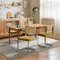 Soarmote Rattan Dining Chairs Set Of 4,Upholstered Mid-Century Modern Dining Room Chairs With Cane Backrest,Retro Velvet Kitchen