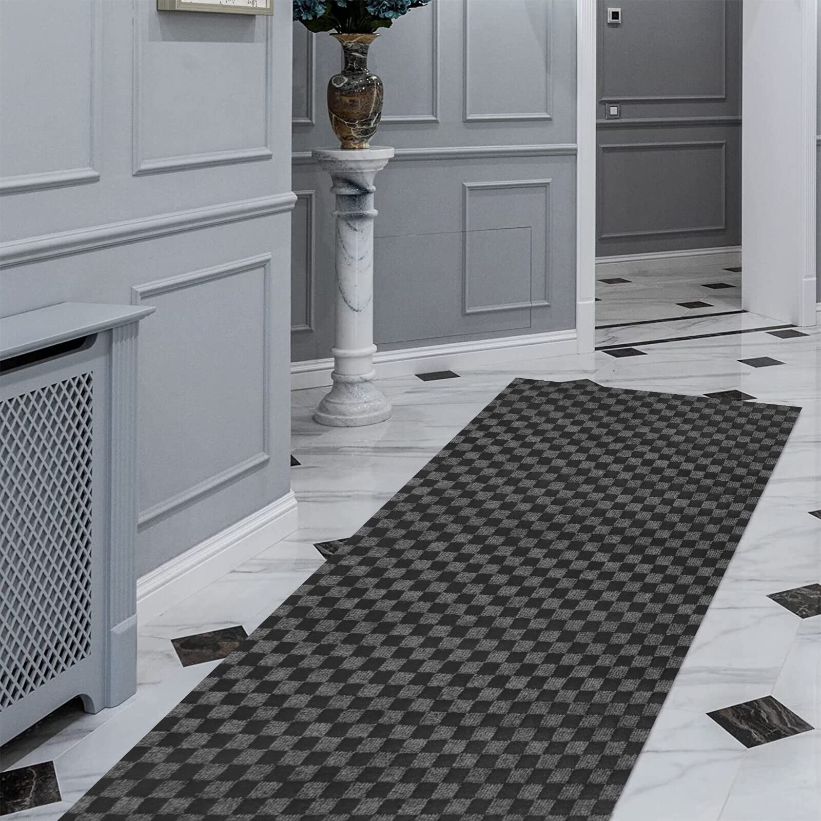 FREADEM Runner Rugs 4' x 32' Indoor Outdoor Carpet Runner, Area Rugs with Anti-Slip Rubber Backing for Aisle Hallway Balcony Gar