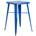 Flash Furniture Aaron Commercial Grade 23.75" Square Blue Metal Indoor-Outdoor Bar Height Table