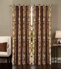 HOME UTSAV Plant Printed Polyester Curtains for Window 6 Feet, Pack of 1, Brown