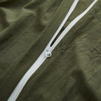 Lovque Olive Green Duvet Cover Full Size, 100% Washed Cotton Linen Like Bedding Set With Zipper Closure (No Comforter), 80X90 In