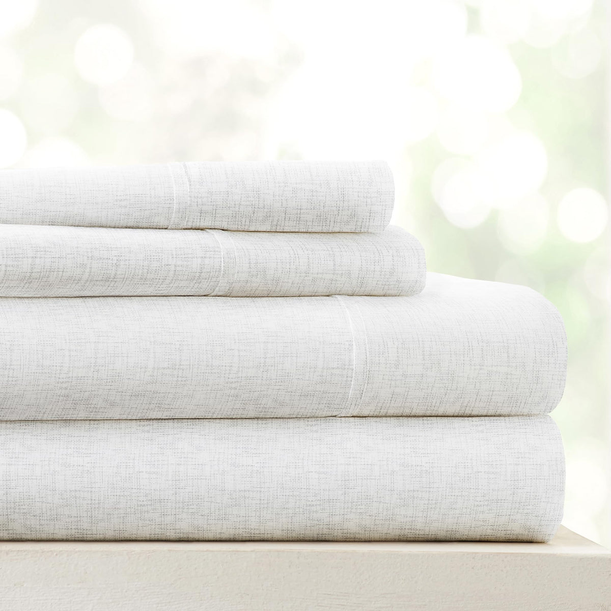 Linen Market 4 Piece Queen Bedding Sheet Set (White Chambray) - Sleep Better Than Ever With These Ultra-Soft & Cooling Bed Sheet