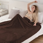 Sochow Flannel Fleece Blanket Luxury Twin Xl Size, All Season Lightweight Super Soft Cozy Blanket For Bed Or Couch, Brown66Inch