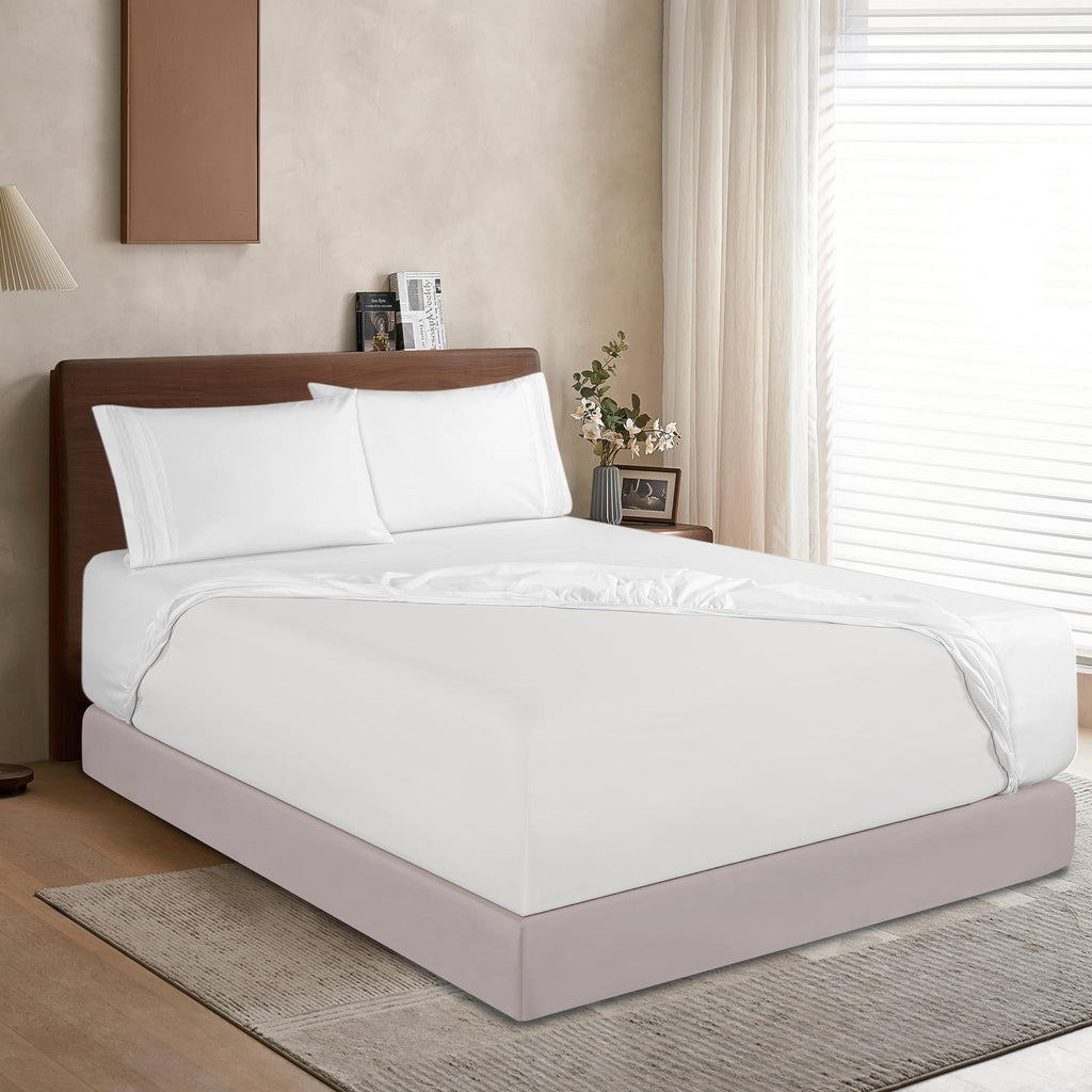 Elegant Comfort 1500 Premium Hotel Quality 18-24 Inches Deep - Extra Deep Pocket Single Fitted Sheet For High Mattress, Luxury And Softest, Smart Pocket - Wrinkle Free, Full, White