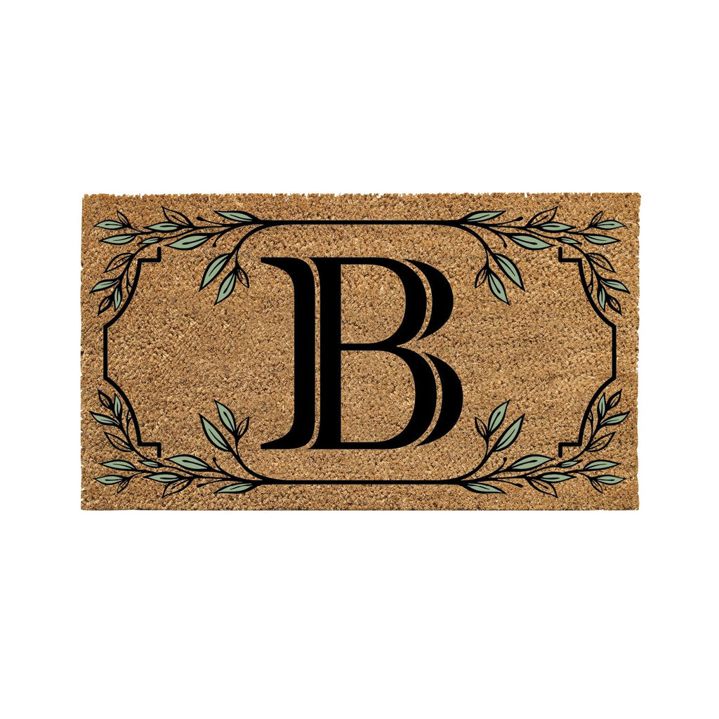 Evergreen Monogram Coir Doormat | Letter D | Front Door Mat For Outdoor Indoor Entrance | 28X16 Inches | Non-Slip Backing Doorwa