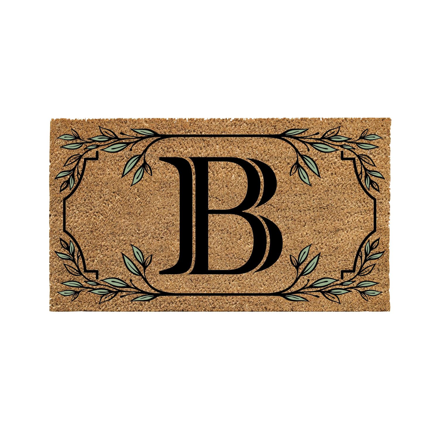 Evergreen Monogram Coir Doormat | Letter D | Front Door Mat For Outdoor Indoor Entrance | 28X16 Inches | Non-Slip Backing Doorwa