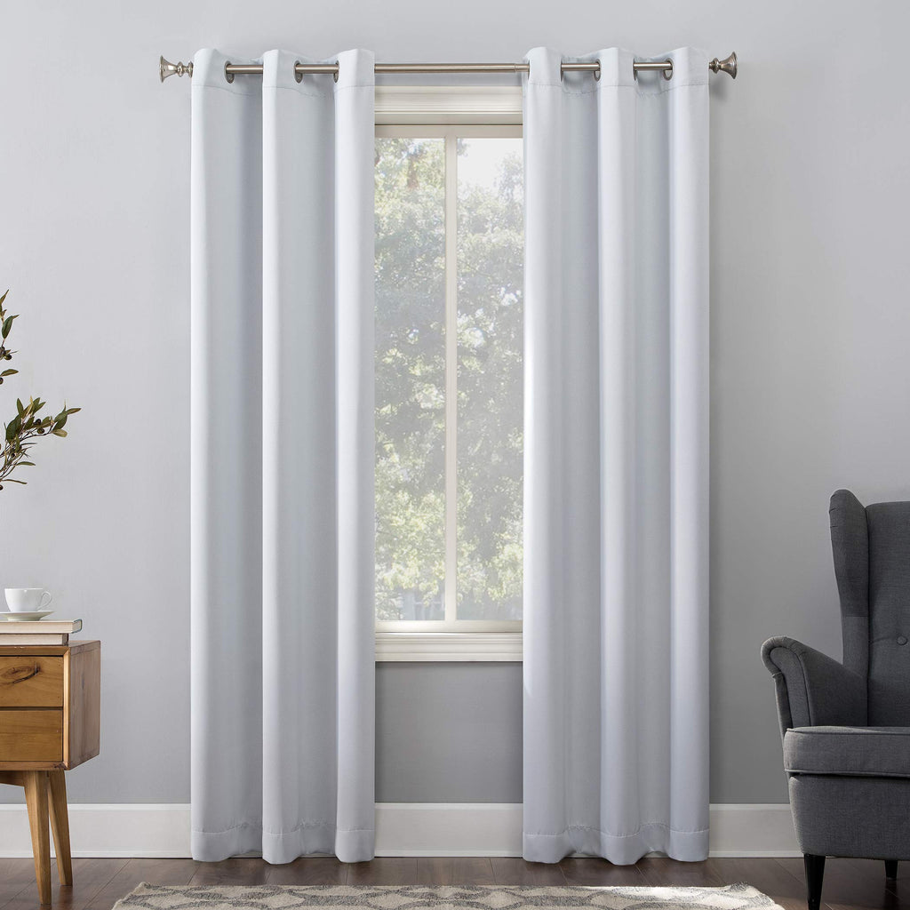 Sun Zero Easton Energy Saving Blackout Grommet Curtain Panel, 40' X 54', Dove White