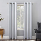 Sun Zero Easton Energy Saving Blackout Grommet Curtain Panel, 40' X 54', Dove White
