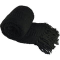 Home Soft Things Black Throw Blanket Knitted Tweed Throw 60 x 80, Raven, Super Soft Cozy Warm Comfortable Breathable Throw f