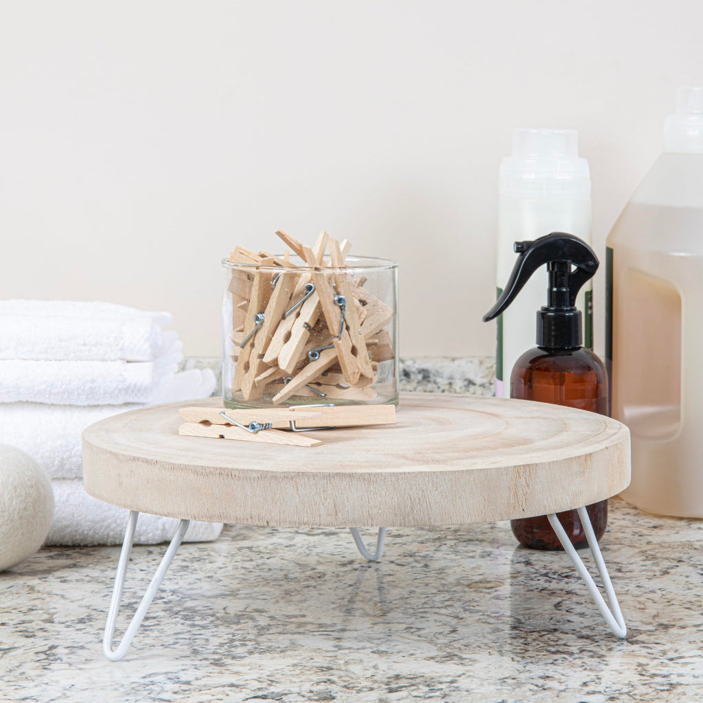 Creative Co-Op Decorative Paulownia Wood Pedestal, Natural