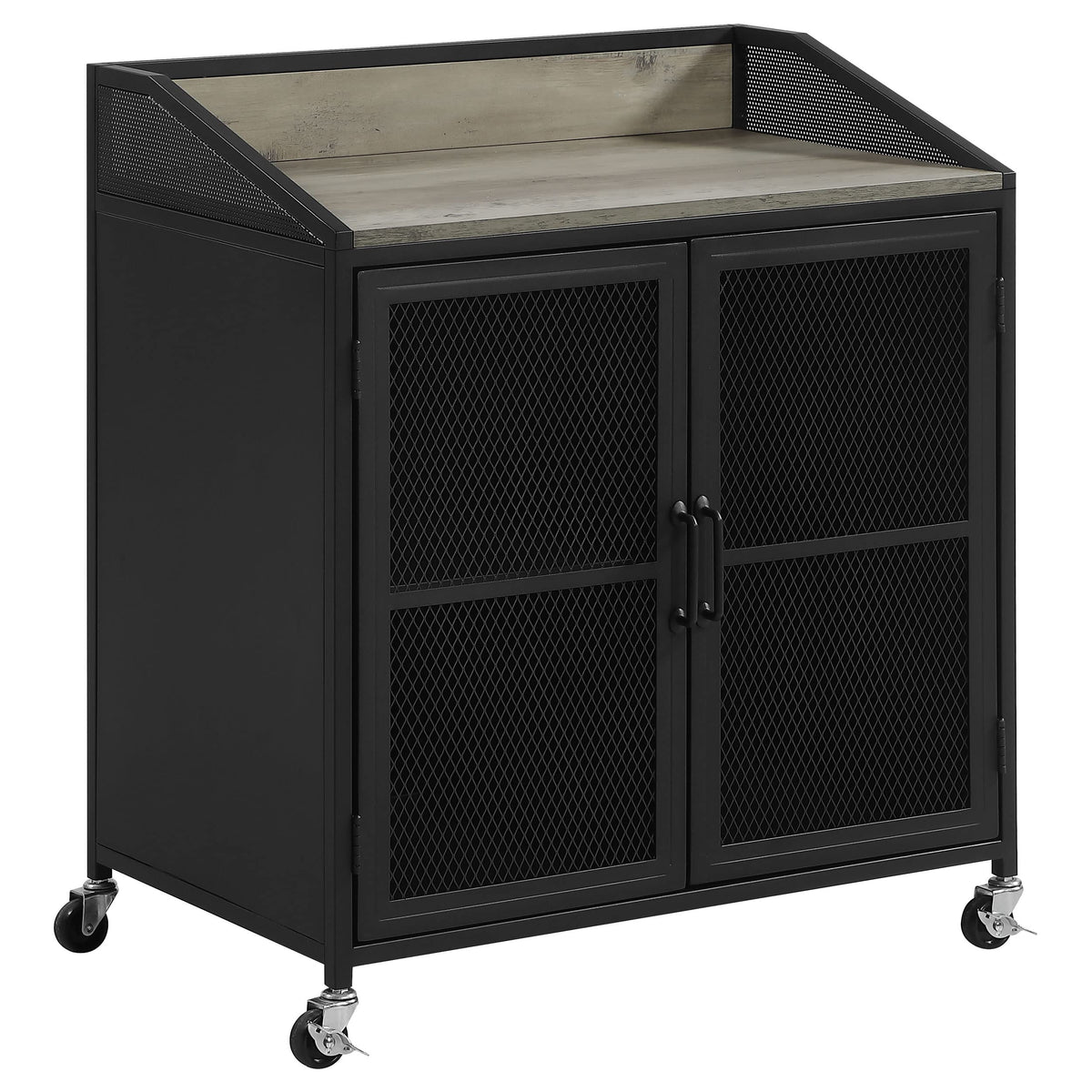 Coaster Home Furnishings Arlette 2-Door Mobile Home Bar Wine Cabinet Sandy Black