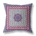 HomeRoots Magenta Beige Indigo Broadcloth 28â€ Magenta Indigo Holy Floral Indoor Outdoor Throw Pillow
