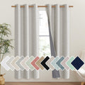 NICETOWN Snowbound Vintage Linen 100% Blackout Curtains for Classroom, Thermal Insulated Curtains 72 Long, Noise Reducing Window