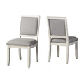 Steve Silver Upholstered Canova Side Chairs, Set of 2 Chairs, Dining, Office, or Guest Chair, Weathered White, Wood Frame, Tapered Leg, Hardwood Solids, 19.5''x24.5''x38''H, Grey/White