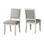 Steve Silver Upholstered Canova Side Chairs, Set of 2 Chairs, Dining, Office, or Guest Chair, Weathered White, Wood Frame, Tapered Leg, Hardwood Solids, 19.5''x24.5''x38''H, Grey/White