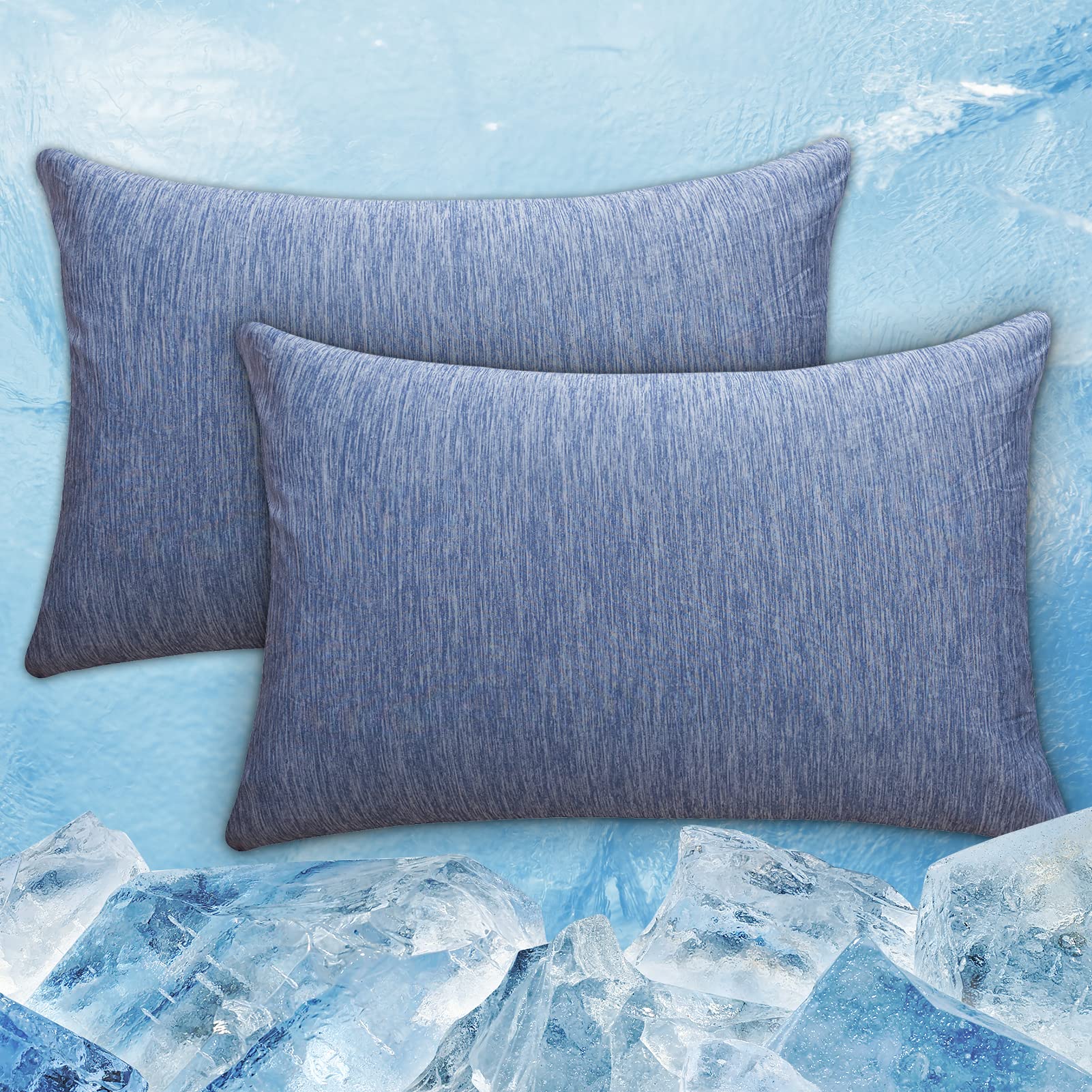 Choshome Cooling Pillow Cases King, Double-Side Design [Cooling & Cotton] Q-Max 0.45 Cooling Pillow Covers For Night Sweats Hot