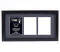Creative Letter Art - 3 Opening 5x7 Black Picture Frame with 10x20-inch Black Mat Collage including Full Strength Glass, Alphabe
