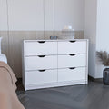 Dresser 30&Quot; H, 4 Drawer Dresser With 2 Lower Cabinets, Drawer Chest, White