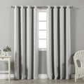Best Home Fashion Thermal Insulated Blackout Curtains - Stainless Steel Nickel Grommet Top - Light Grey - 52 W x 96 L - (Set of 