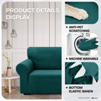 Znsayotx 1 Piece Jacquard Chair Slipcovers For Living Room High Stretch Chair Covers With Arms Anti Slip Pets Friendly Couch Sofa Armchair Cover Furniture Protector (Small, New Pattern Blackish Green)