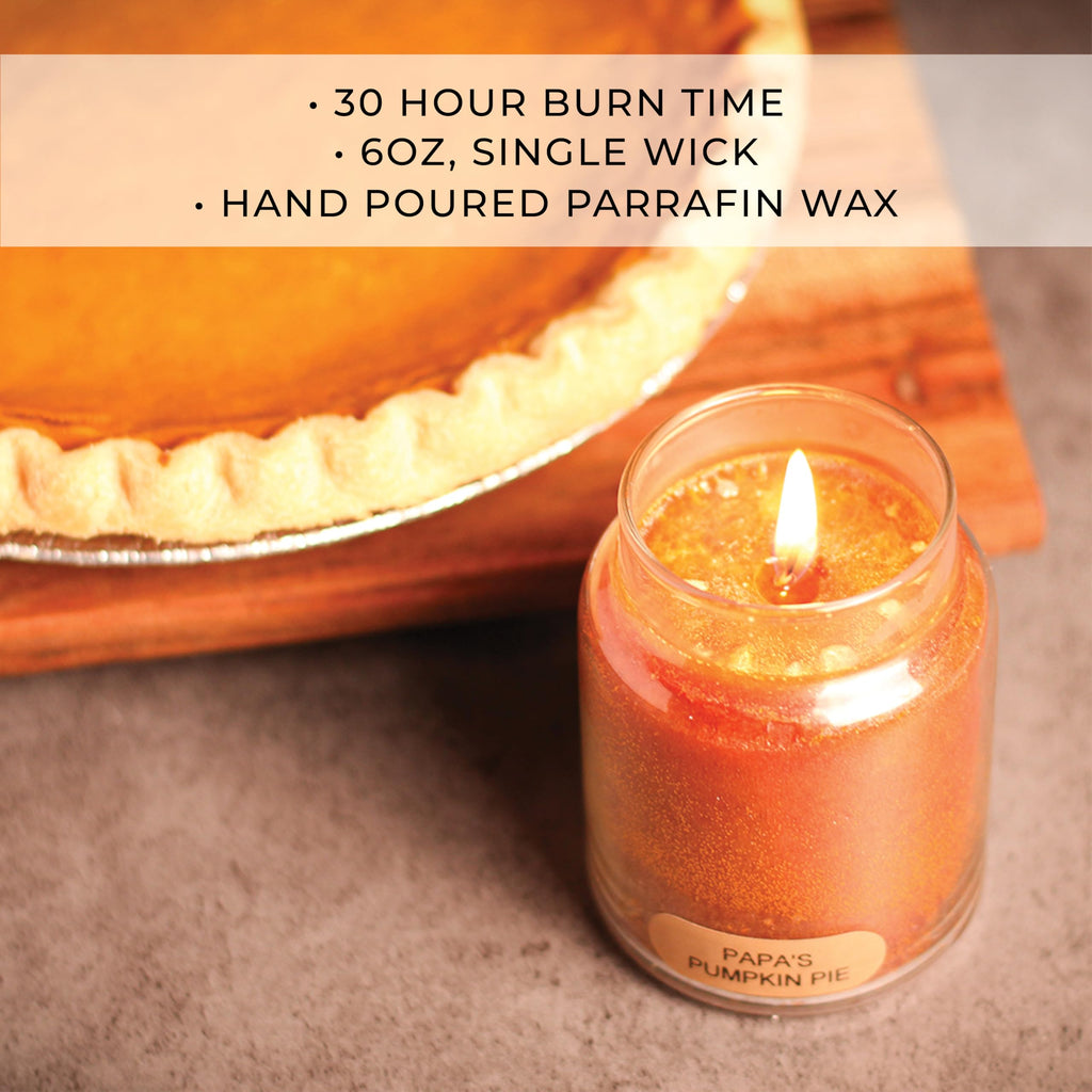 A Cheerful Giver - Papa'S Pumpkin Pie Baby Scented Glass Jar Candle (6Oz) With Lid & True To Life Fragrance Made In Usa