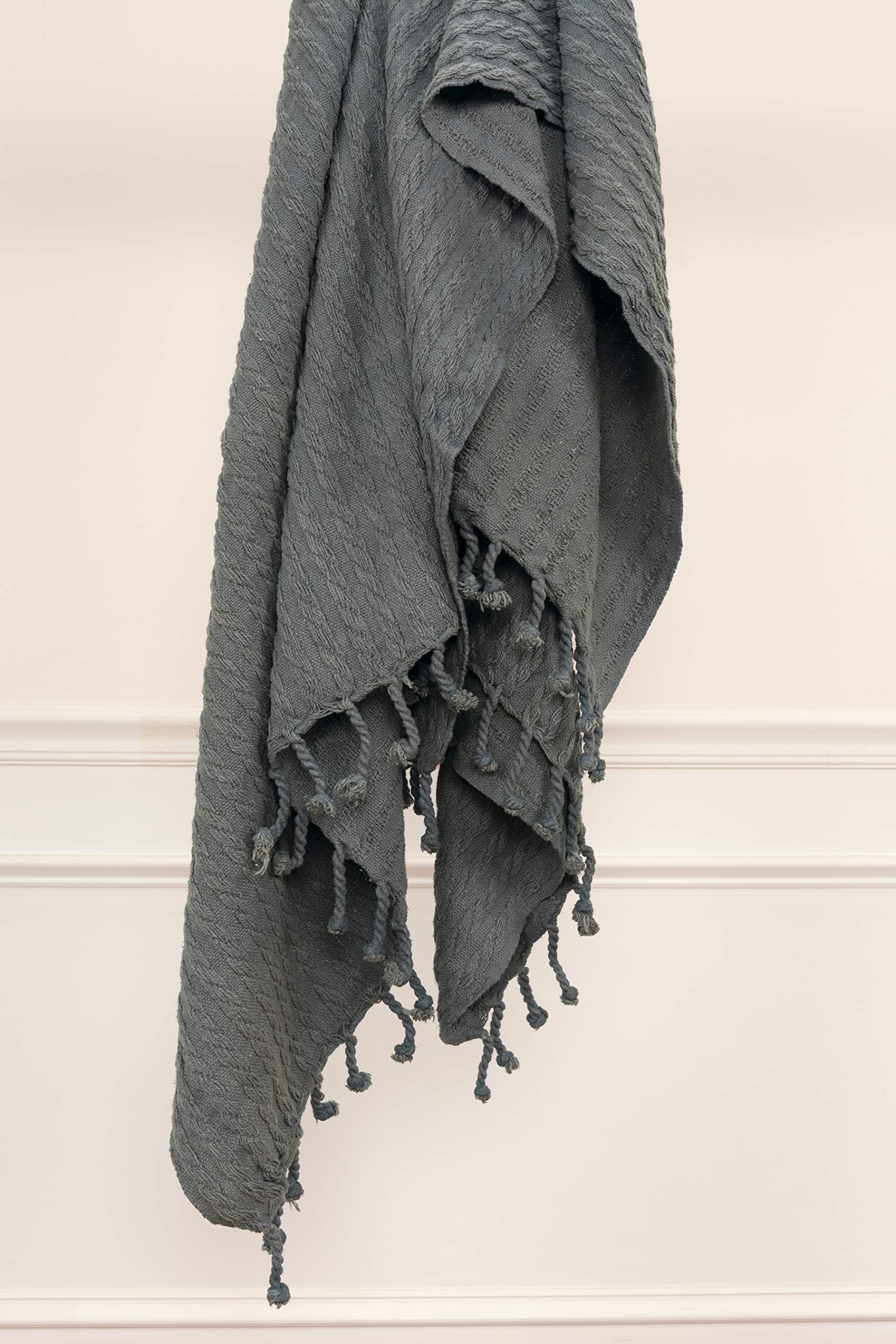 Rizzy Home | Th0586 | 50"X 60" Gray/Black/Throw