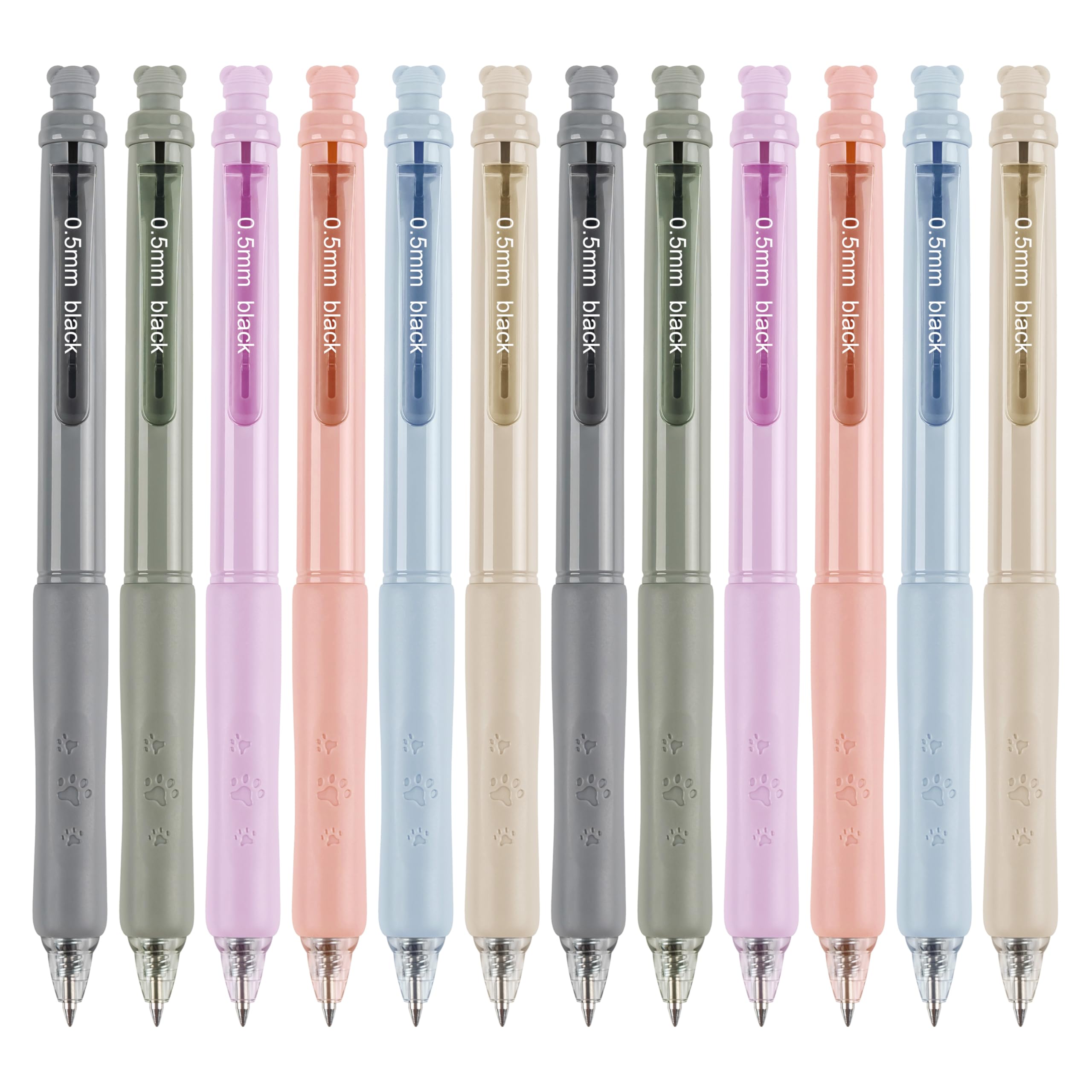 Linbsunne Erasable Pens 0.5Mm Gel Ink Pens For School Office Fine Point Pens Smooth Writing Work Pen With Erasers (12-Count,Blac