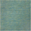 Nourison Essentials Indoor/Outdoor Blue Green 9' X Square Area -Rug, Easy -Cleaning, Non Shedding, Bed Room, Living Room, Dining Room, Backyard, Deck, Patio (9 Square)