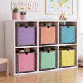 Amyhill 6pcs Pastel Fabric Storage Cube Bins Organizer Classroom,Classic
