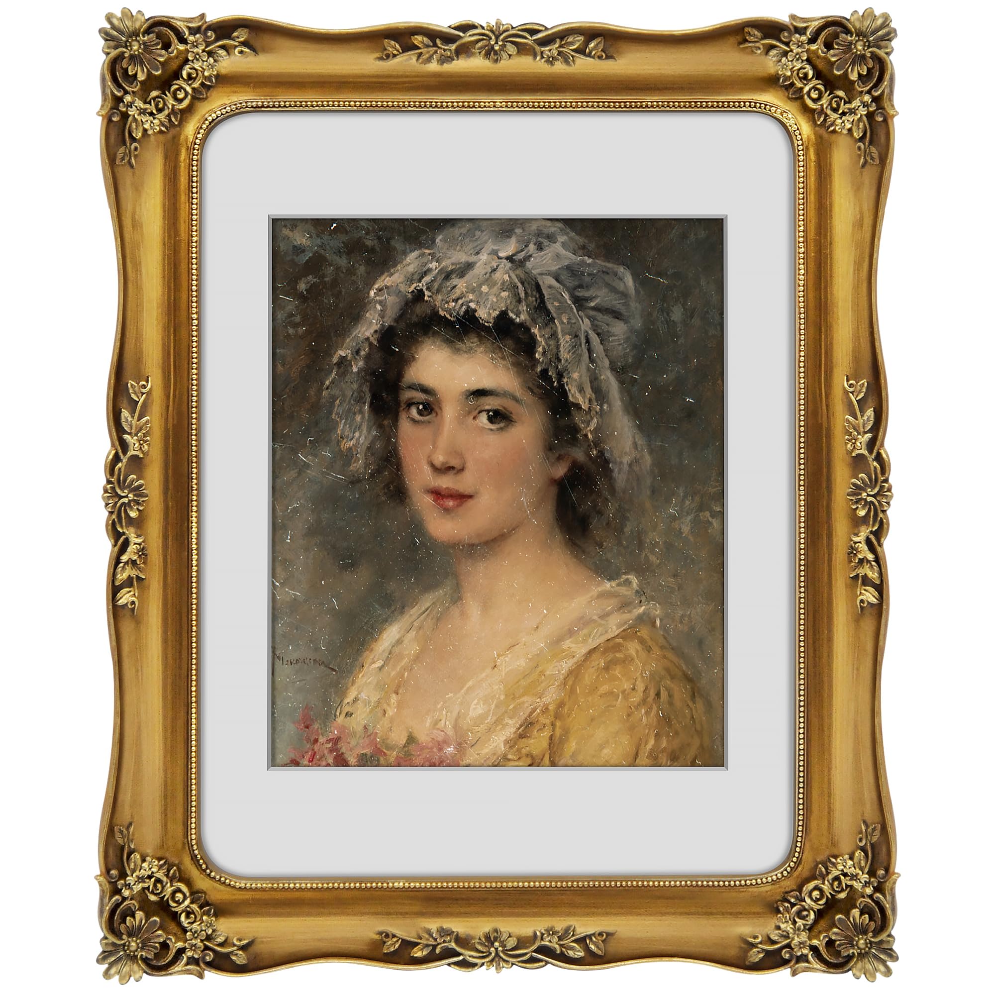 FJXMFRAME Vintage 11x14 Picture Frame Gold Antique Picture Frames for Wall Display, Ornate Baroque Frames 11x14 or Matted to 8x1