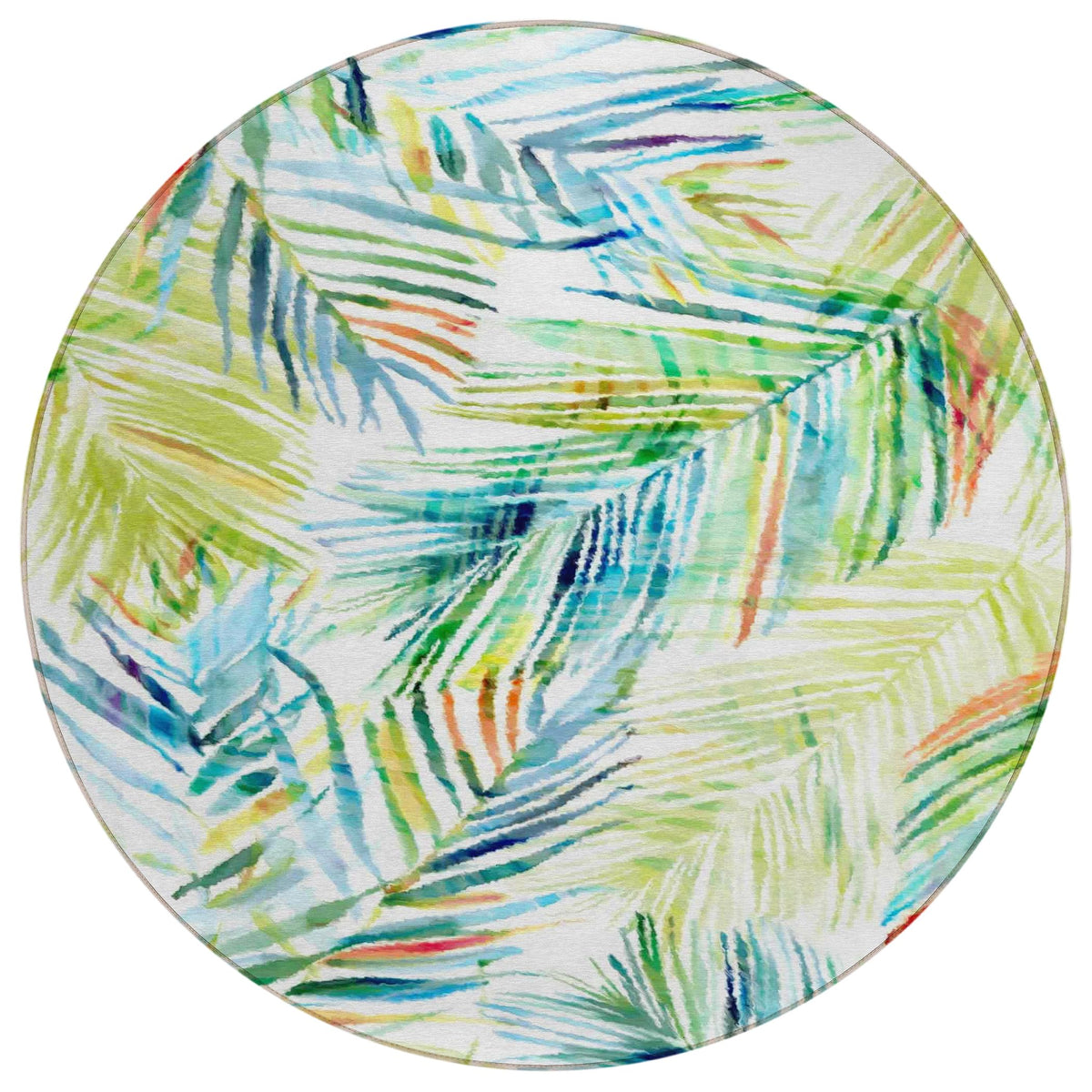 Dalyn Rugs Tropics Tc4 Multi 8' X 8' Indoor Outdoor Round Rug, Easy Clean, Machine Washable, Non Shedding, Bedroom, Living Room, Dining Room, Kitchen, Patio Rug