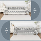 Mysky Home Boho Couch Cover For Dogs Washable Grey Rhombic Couch Sofa Protector For Loveseat Sofa With Pets Friendly Chenille Ge