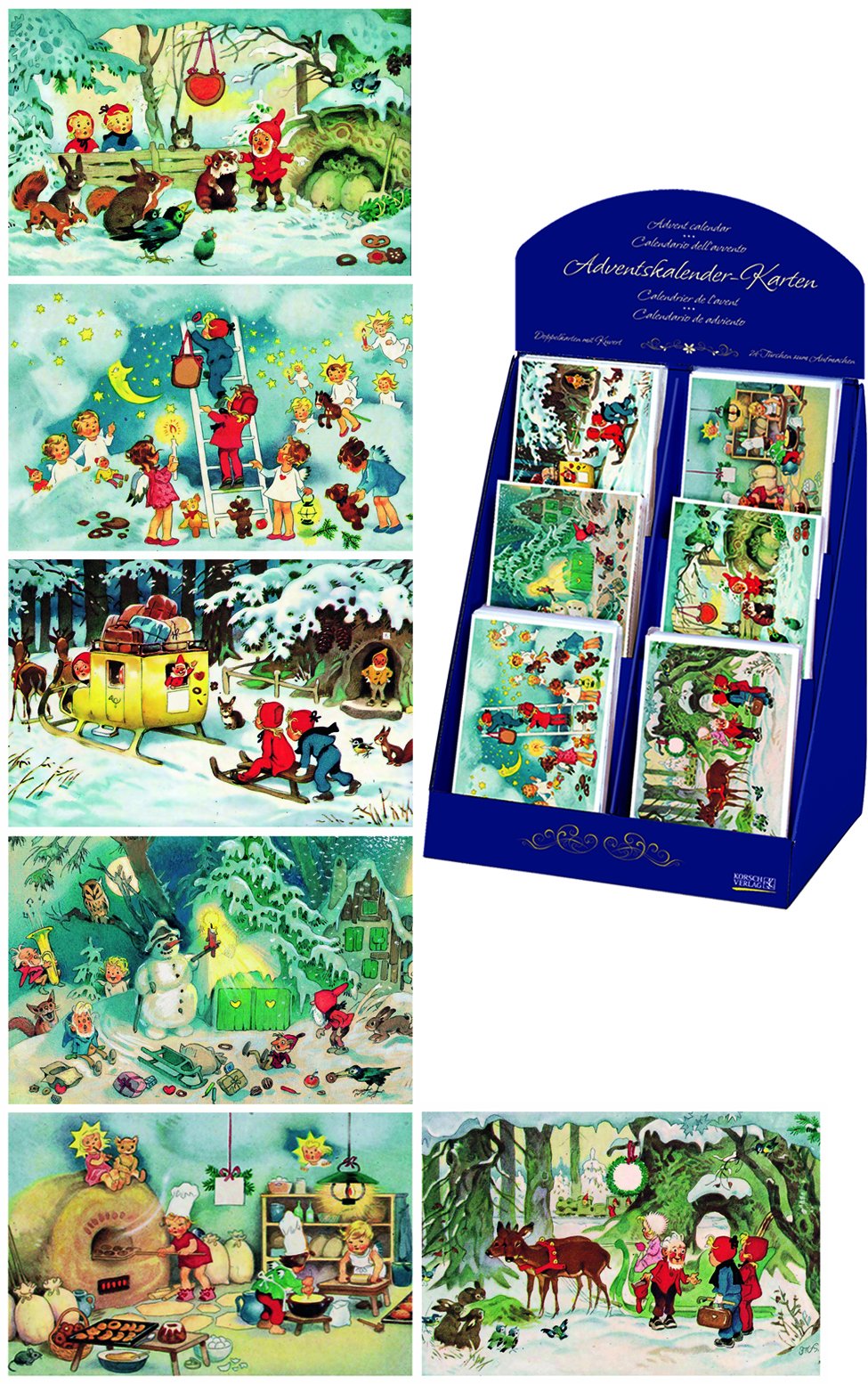 Alexander Taron Importer 11222 Korsch Advent-Assortment Of Christmas Cards, Multi