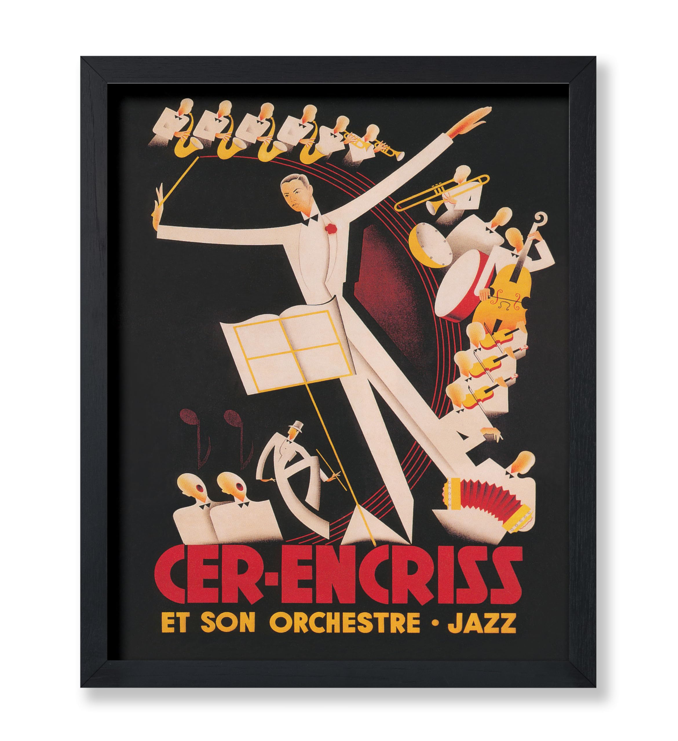 Poster Master Music Poster - Vintage Jazz Band Wall Art - Orchestra Musicians Art - Great Wall Decor Gift for Home, Office, Livi