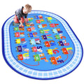 HiiARug Kids Carpet Playmat Rug ABC Alphabet, Numbers, Train and Road Themed Playing Rug Educational Classroom Rug Fun Game Play