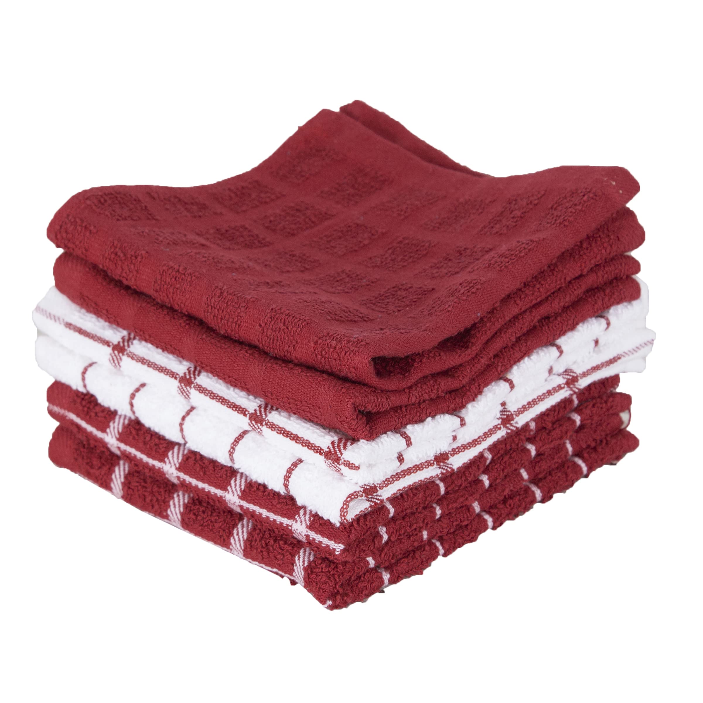 Ritz 100% Terry Cotton, Highly Absorbent Dish Cloth Set, 12    x 12   , 6-Pack, Paprika Red