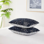 Southshore Fine Living, Inc. Decorative Blue Pillow Covers Standard Size 20'X26', Quilted Pillow Shams Queen Size Set Of 2, Fi