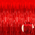 4 Pack Red Tinsel Foil Fringe Curtain Backdrop, 3.28Ft x 8.2Ft Metallic Streamers for Photo Booth Props Wedding Bridal Shower Ba
