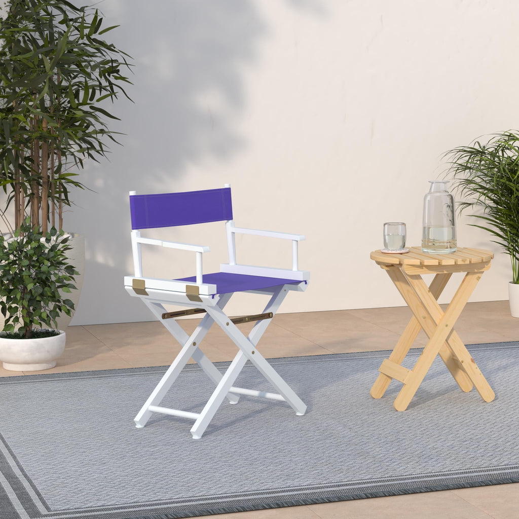 Casual Home 200-01/021-41 Director Chair 18" - Classic Height Whiteframe/Purple Canvas
