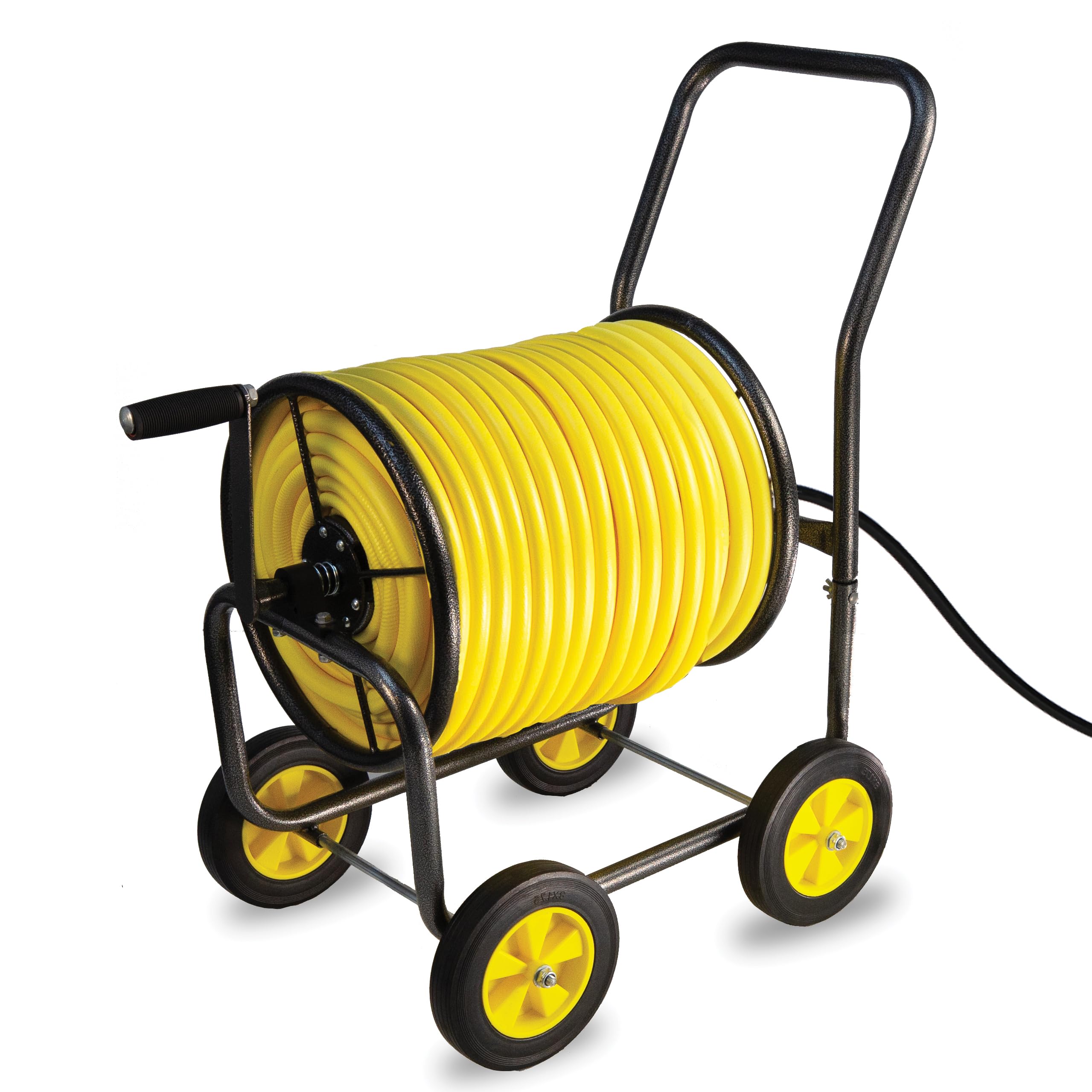 Real Hose Storage Garden Hose Reel Cart, 4 Wheel Holds Up To 250 Ft Of 5/8 Hose, Garden Water Hose Carts With 4 Wheels, Metal Wa