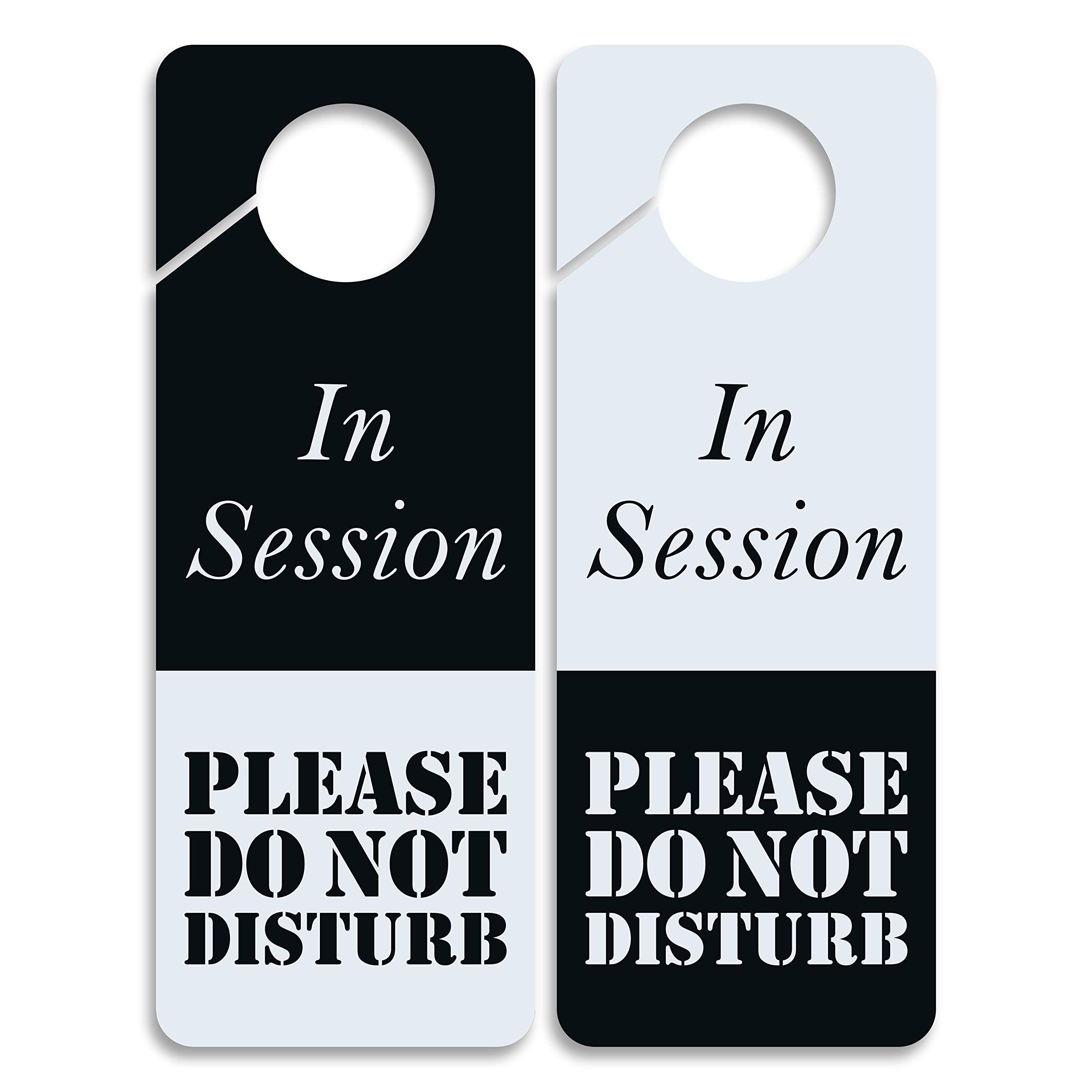 Business Design Do Not Disturb Sign - In Session, 2 Pack, Double Sided, Ideal For Offices, Online Sessions And Meetings, Online